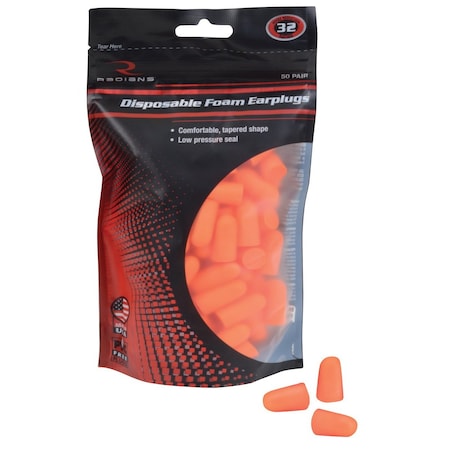 Sunbelt 50 Pair earplugs in resealable bag 8" x5" x1.5" A-B1FP70BG50